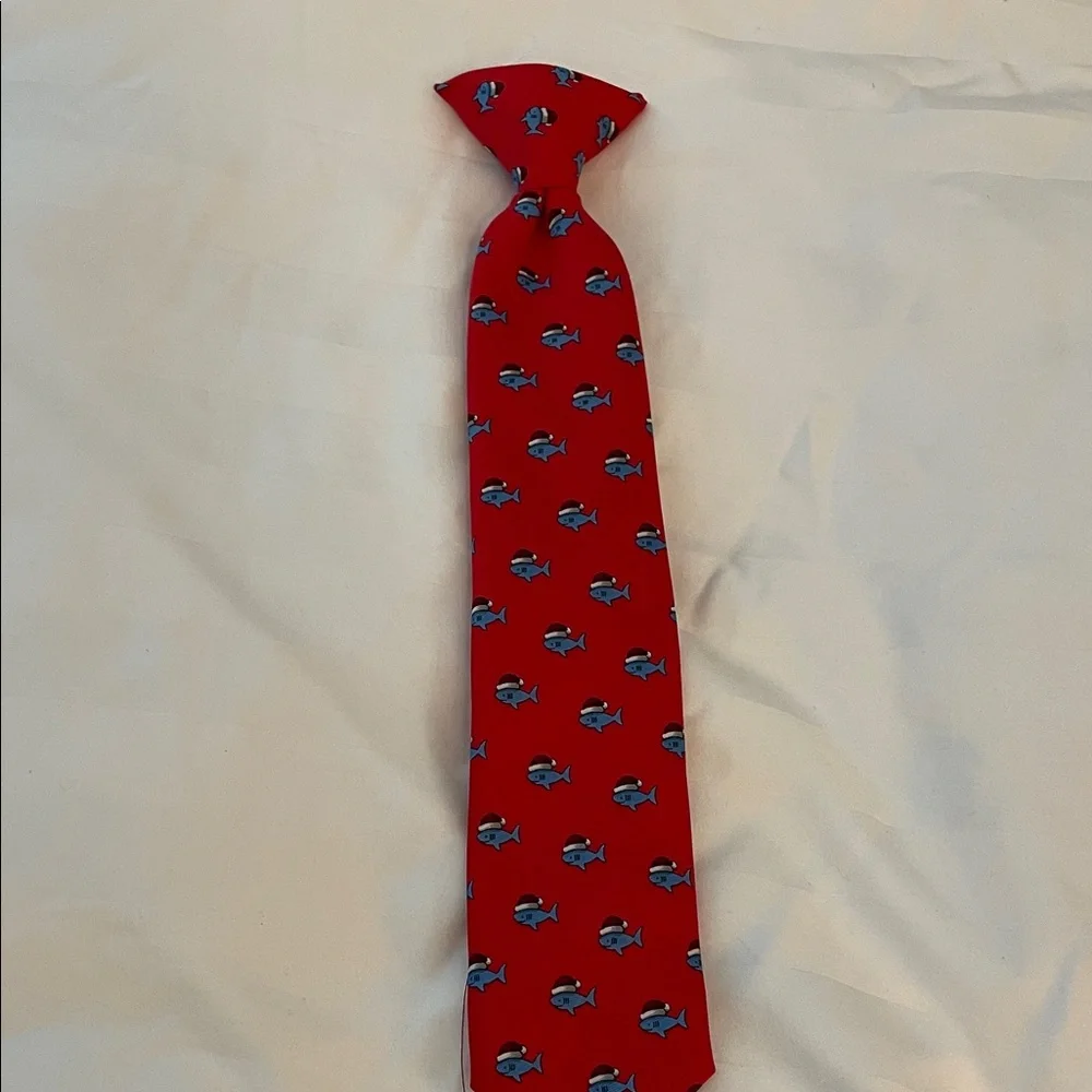 Chaps Red Fish with Santa hat tie for kids